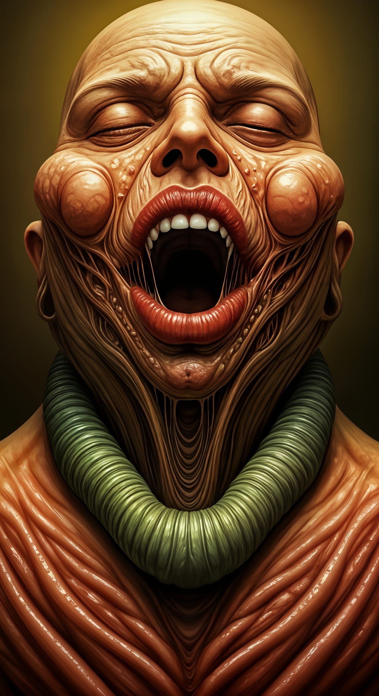 Disgusting Symmetrical Mouth Composition