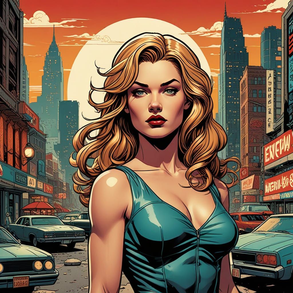 Freya, Norse Goddess of Love and War, in Dynamic Comic Book....