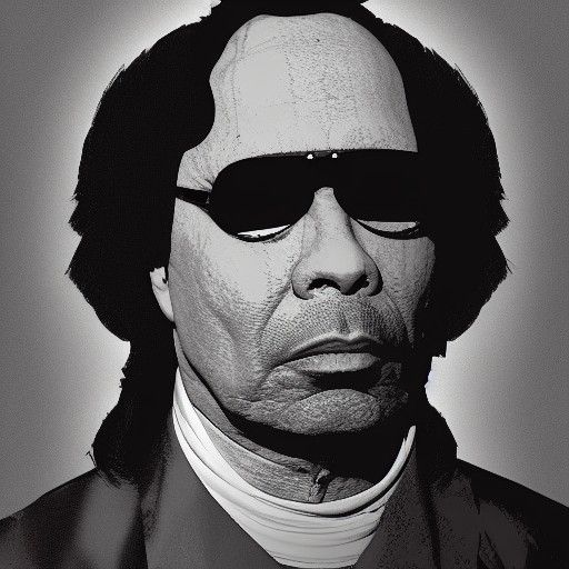 Fiery Cel-Shaded Collage of Muammar Gaddafi