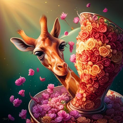 Giraffe wins flower trophy