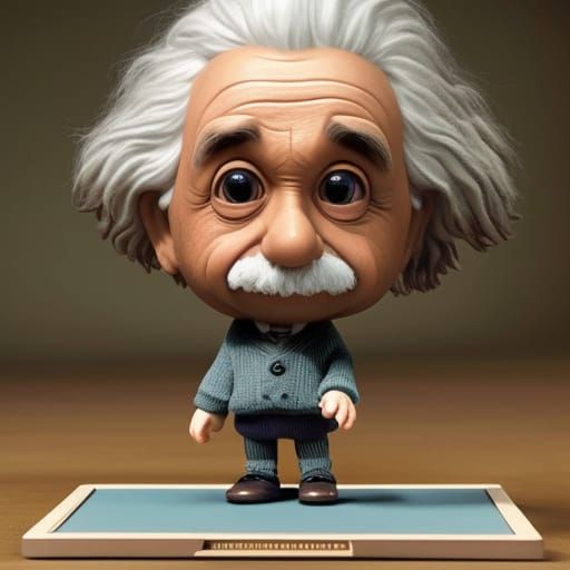 Cute Einstein's Happiness Dance: Hyperrealistic Digital Art