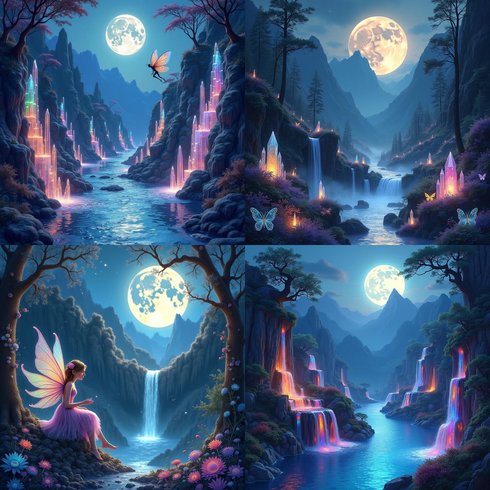 Crystal Fairy Forest with Rainbow Waterfalls