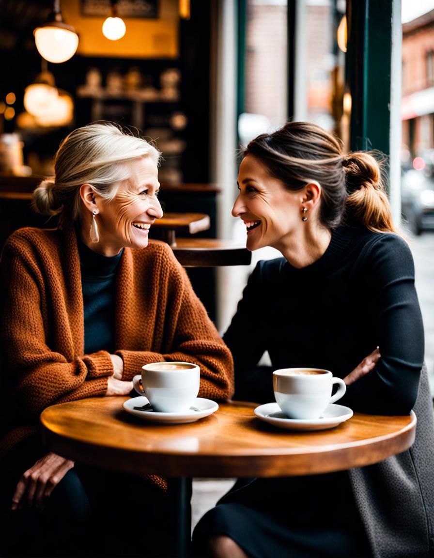 Two Friends Enjoying Coffee Together