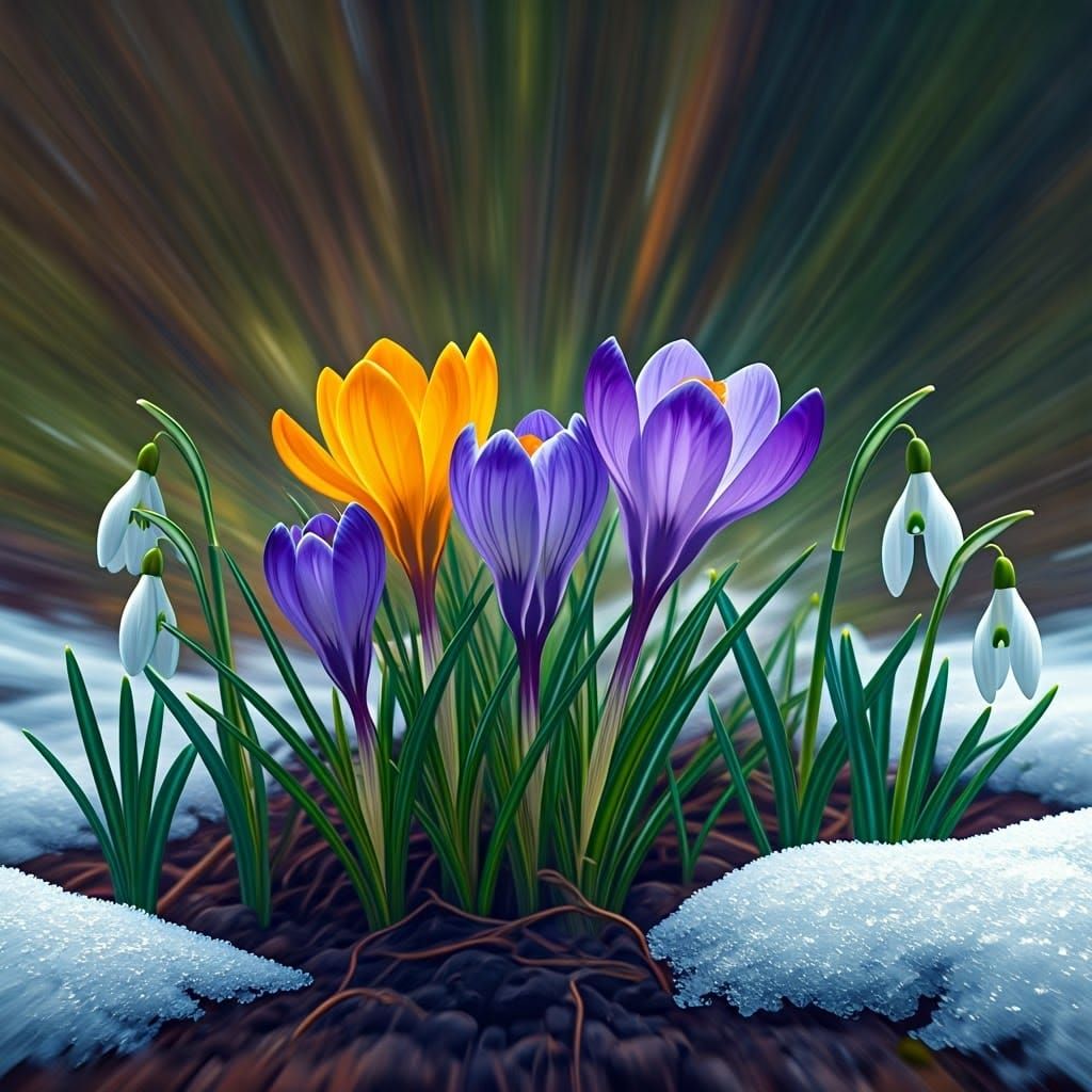 Ethereal Spring Bloom in Blurred Photorealism