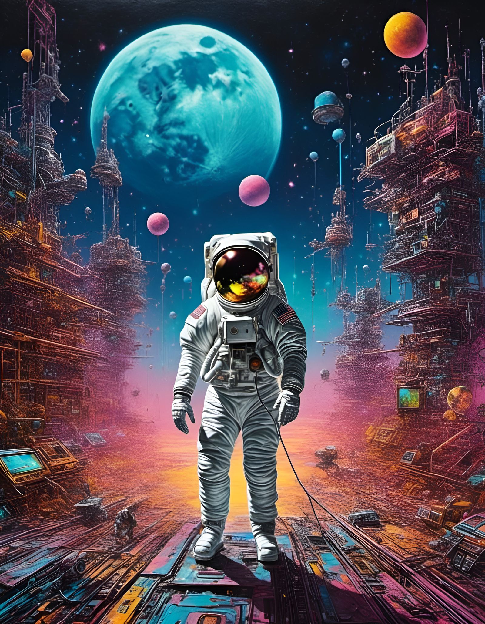 Synthwave Moonwalk in Iridescent Colors