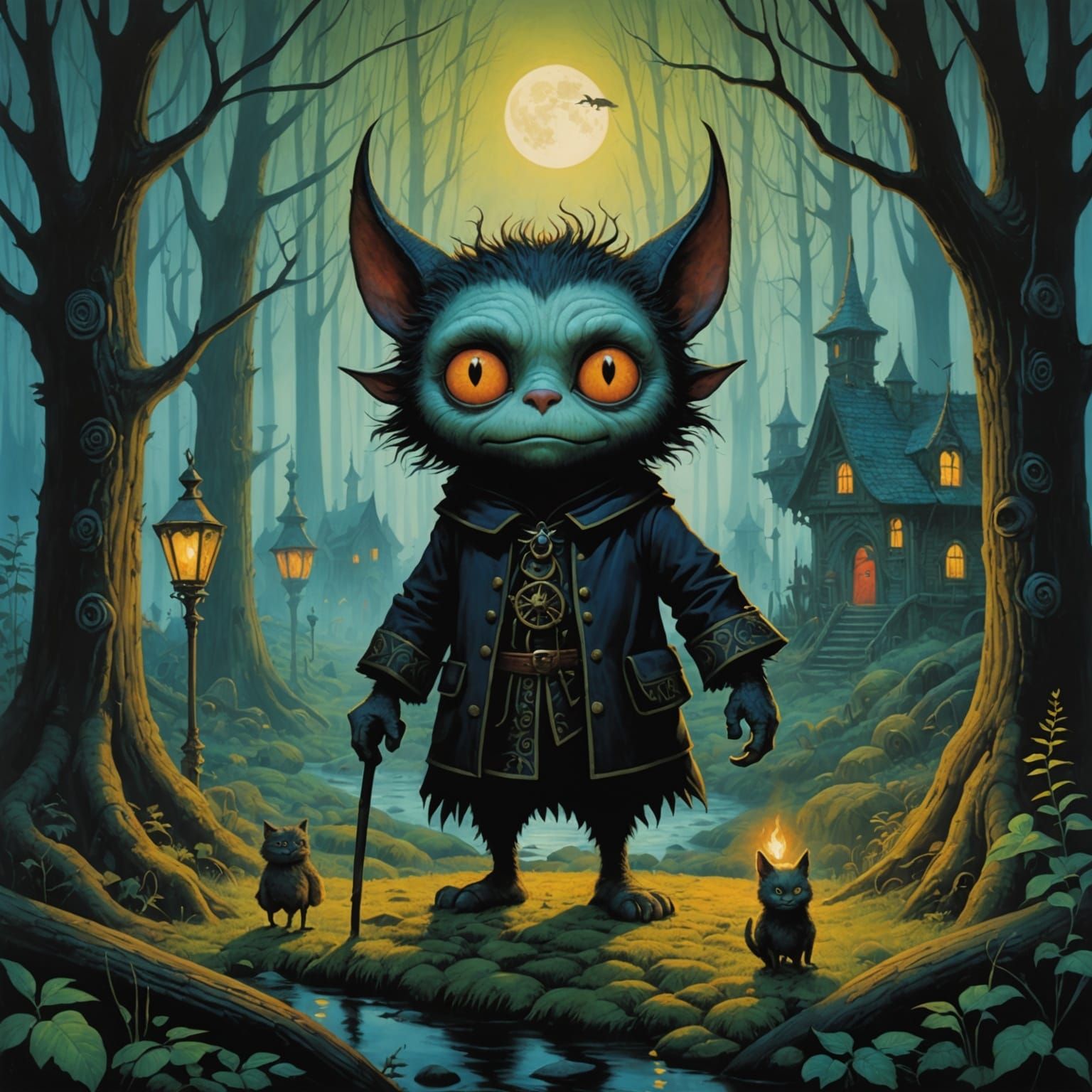 Grimdark Fantasy Illustration in Gothic Style