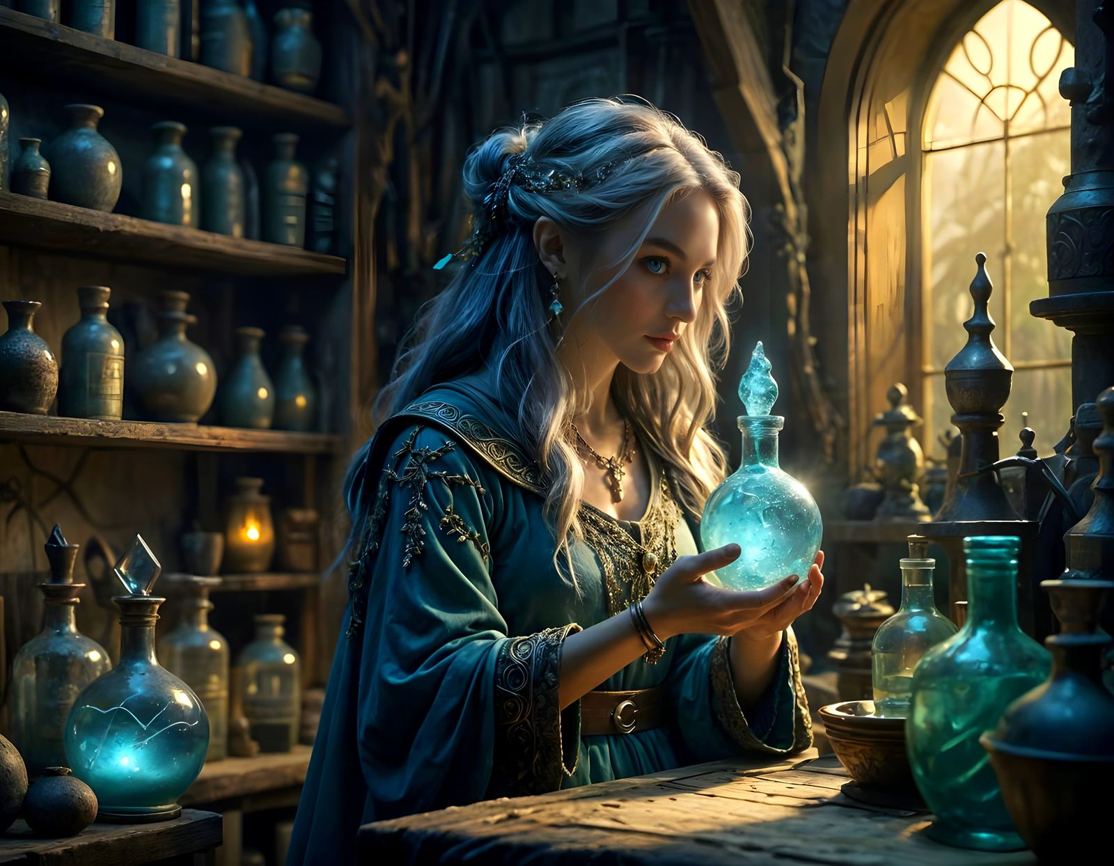 Mystical Elixir in an Ancient Vessel