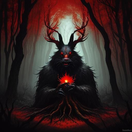 Demonic Rabbit Tears Soul in Haunted Forest