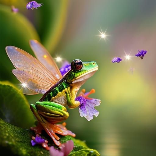 Beautiful Frog Fairy in Ethereal Fantasy Style