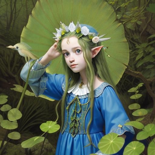 Elven Priestess Nymph Portrait in Natural Light