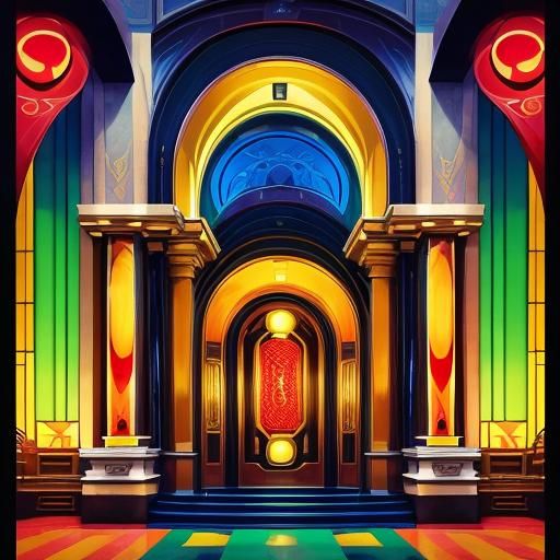 Art Deco Architecture in Abstract Fantasy Style