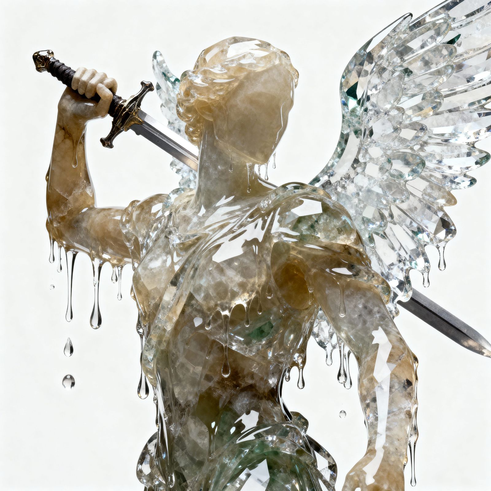 Crystal Water Angel in Dark Fantasy Style