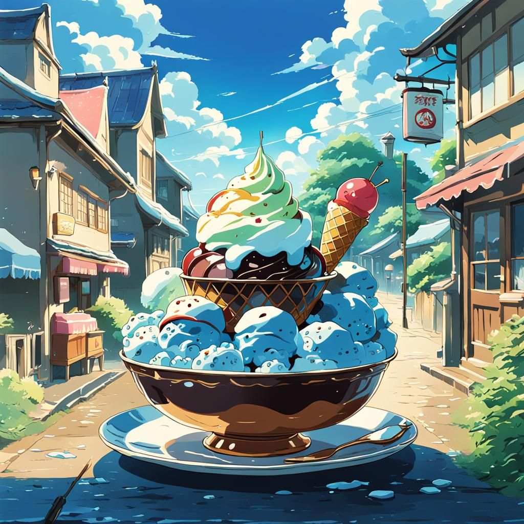 Studio Ghibli Ice Cream Anime Key Visual