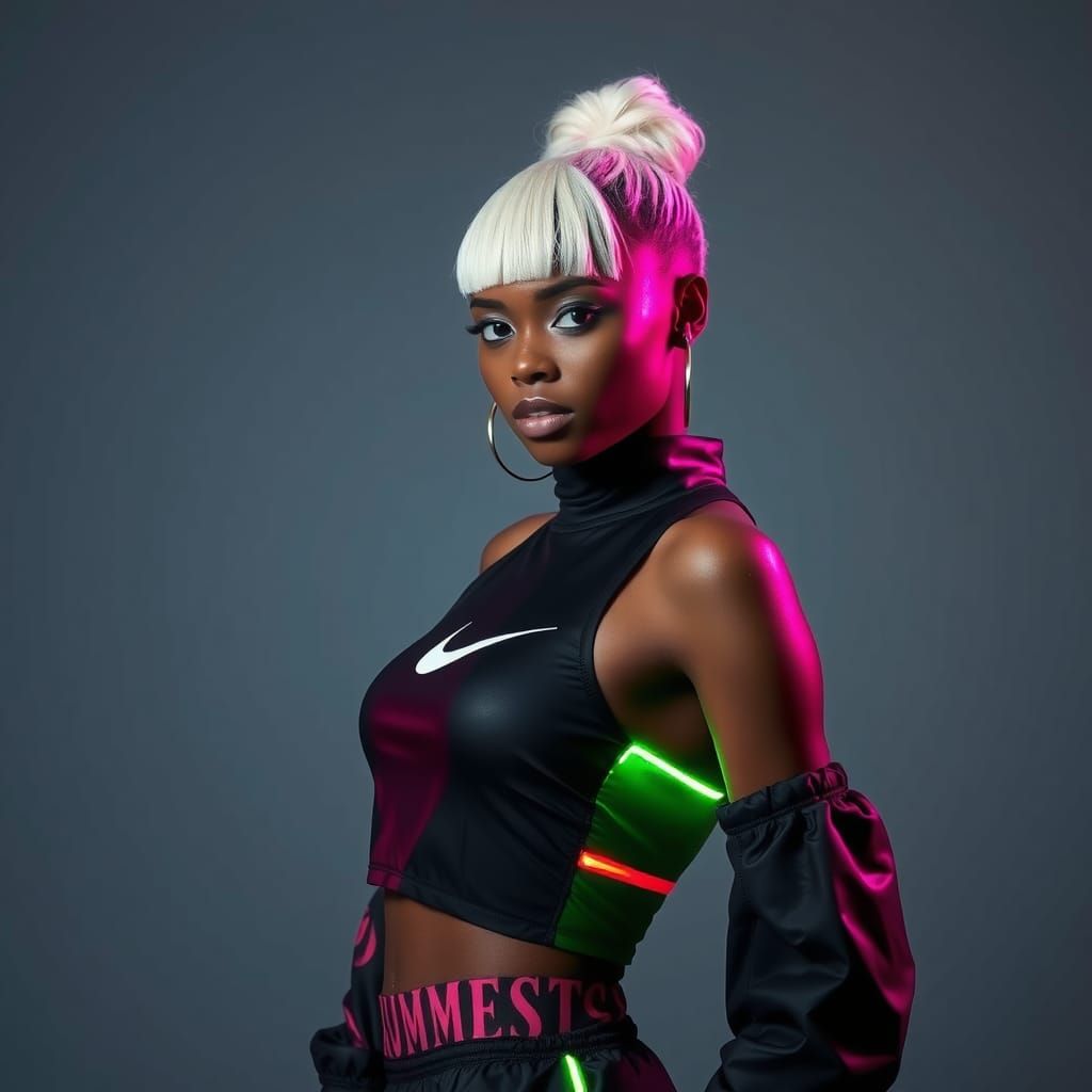 Nike Fashion Editorial: Model with White Hair