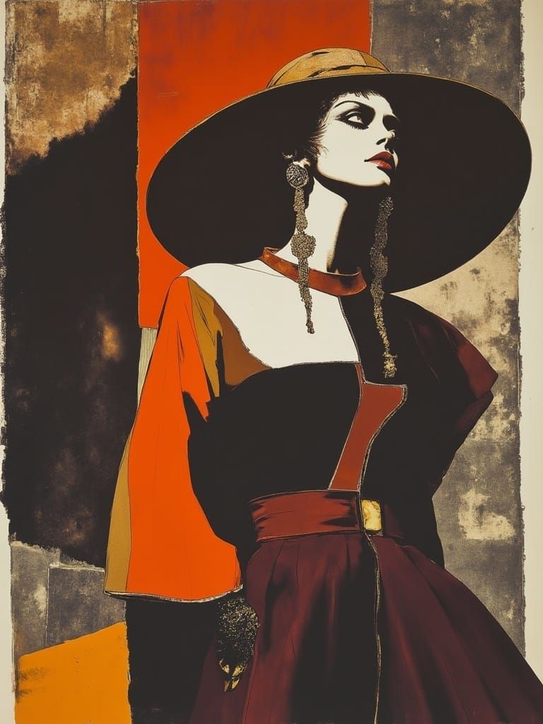 Fashion Model Sketch in Magical Realism Style