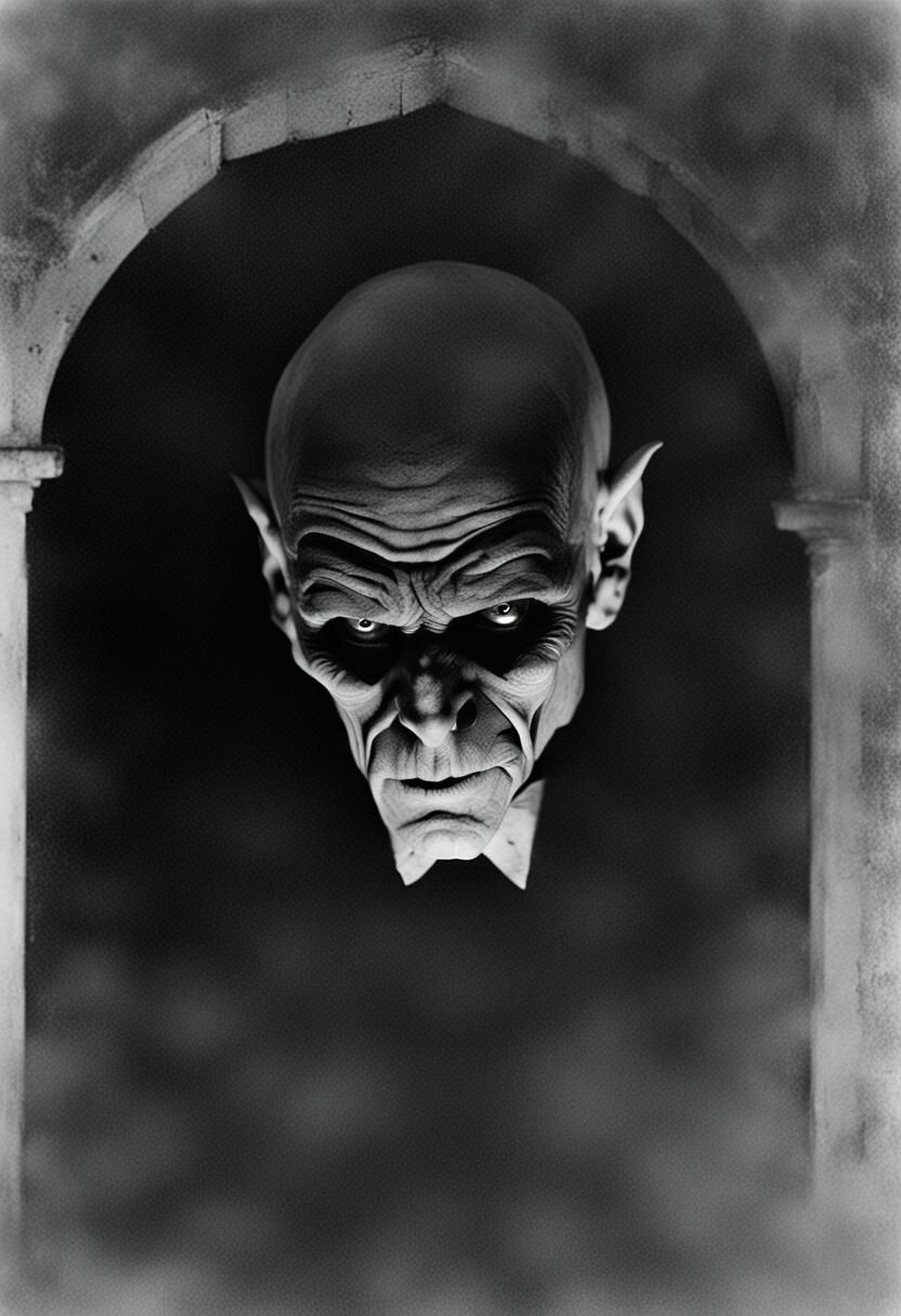 Nosferatu in Black and White Photography with Fog