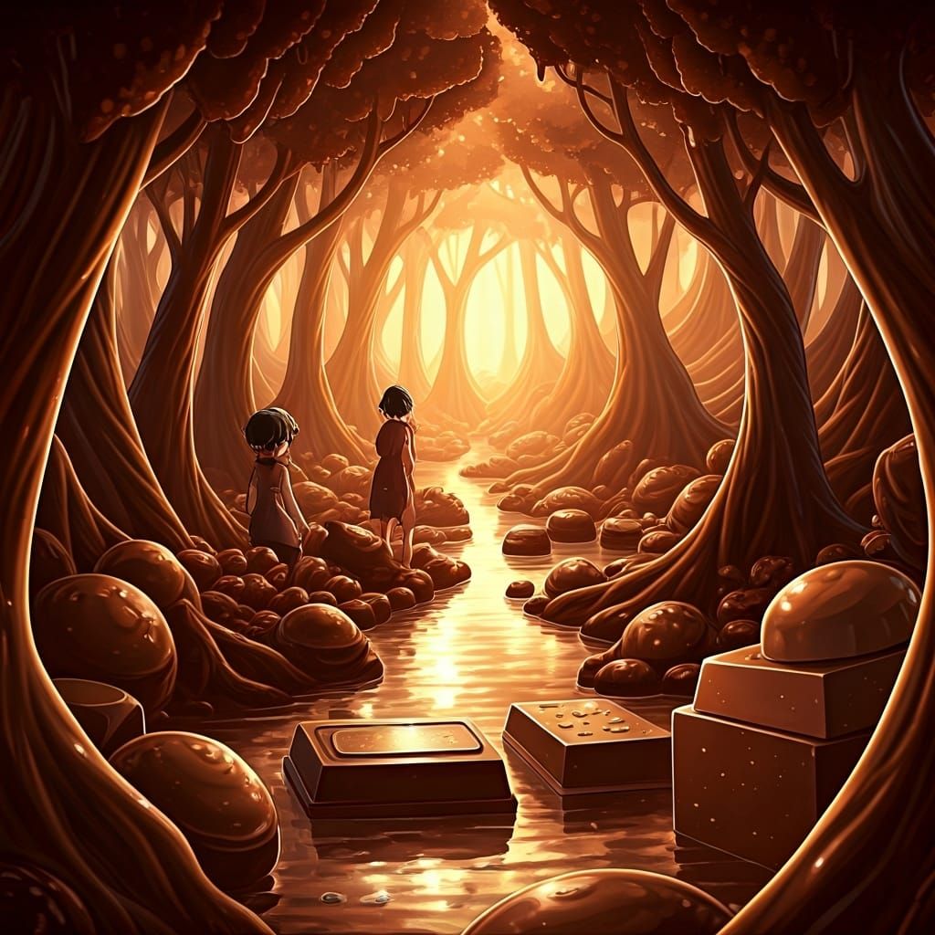 Chocolate Fantasy Forest Inspired by Miyazaki and Amano