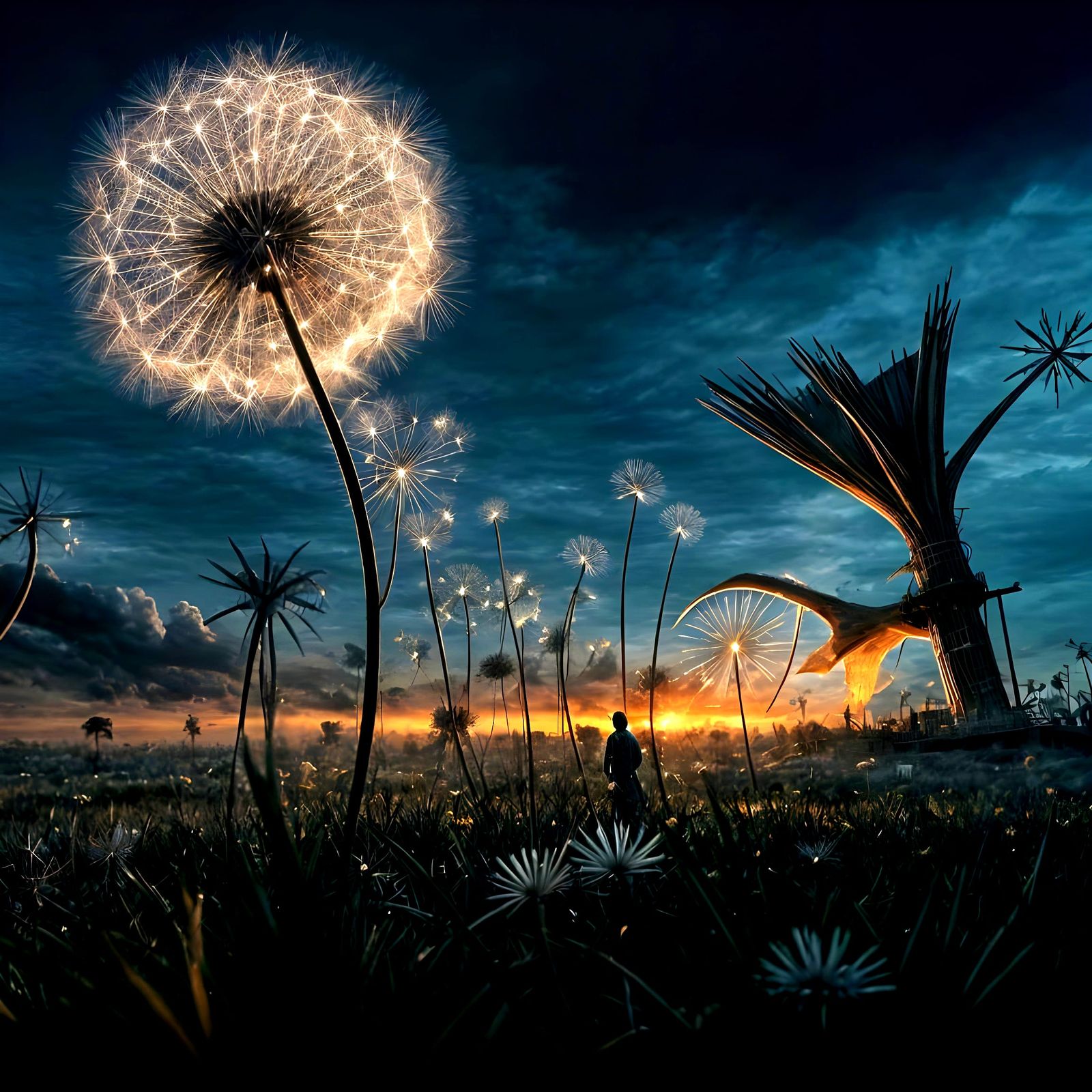 Dandelion Survives World War in Digital Painting