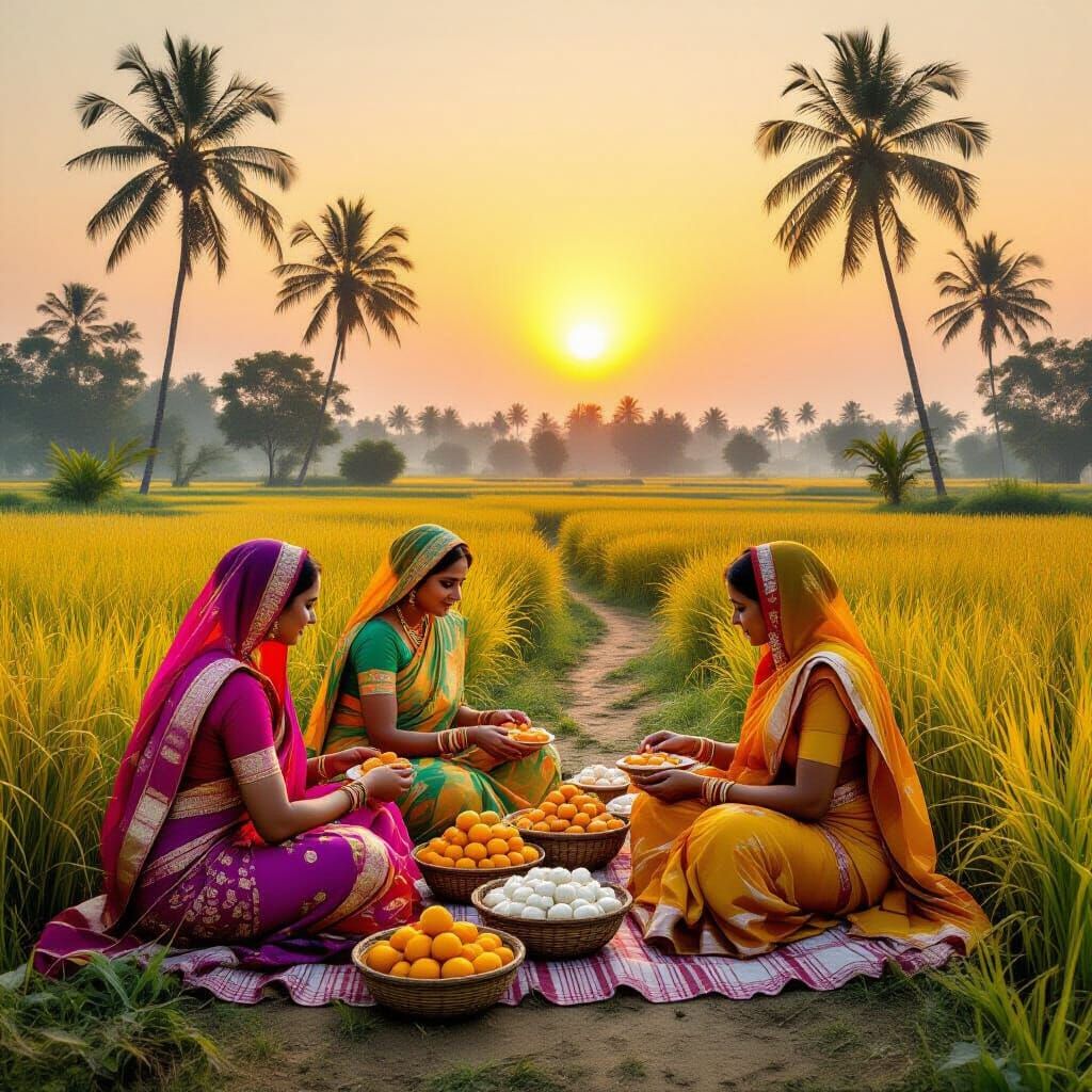 Vibrant Bengal Market at Sunset