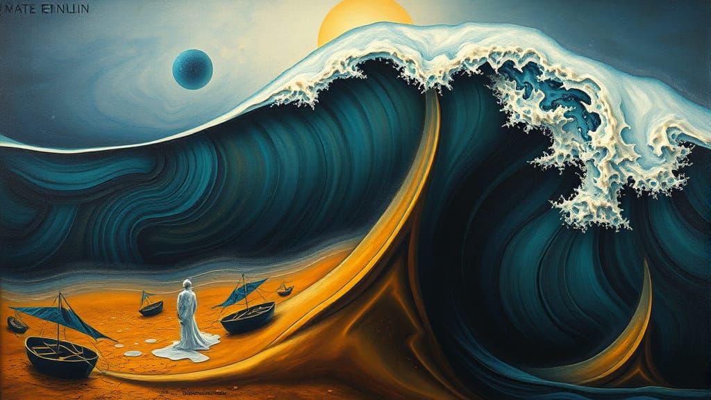 Surreal Melting Landscape: a Dali-esque Oil Painting