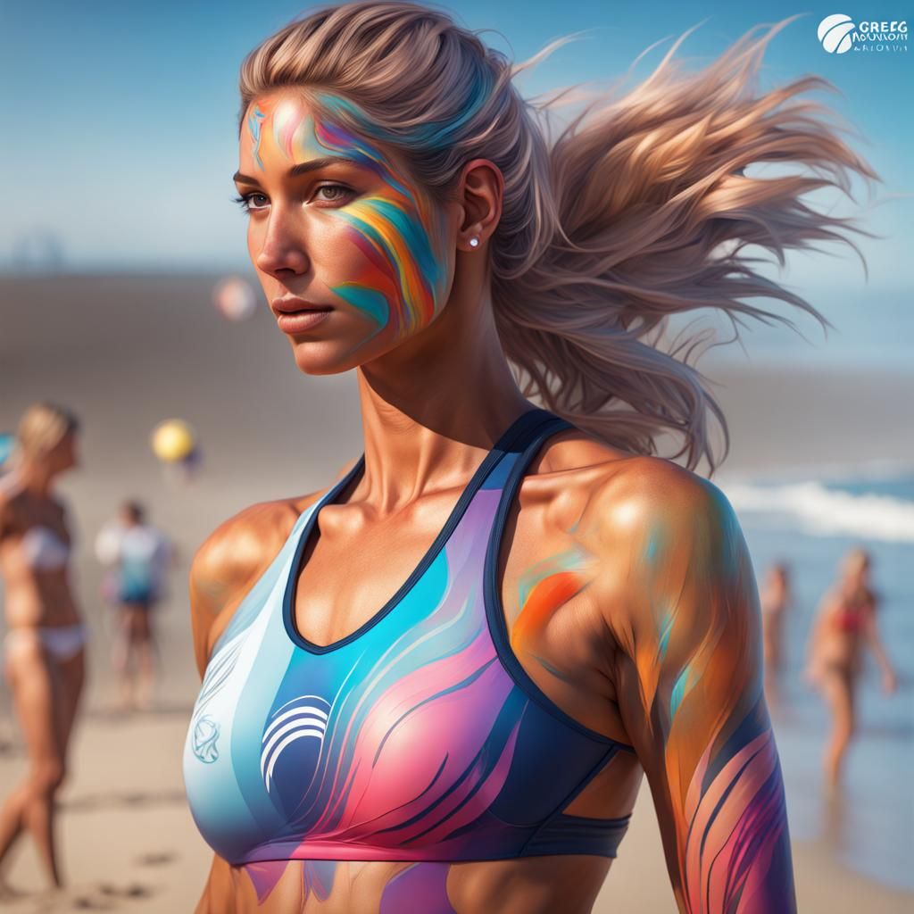 Body Paint Volleyball Art in Unreal Engine 5