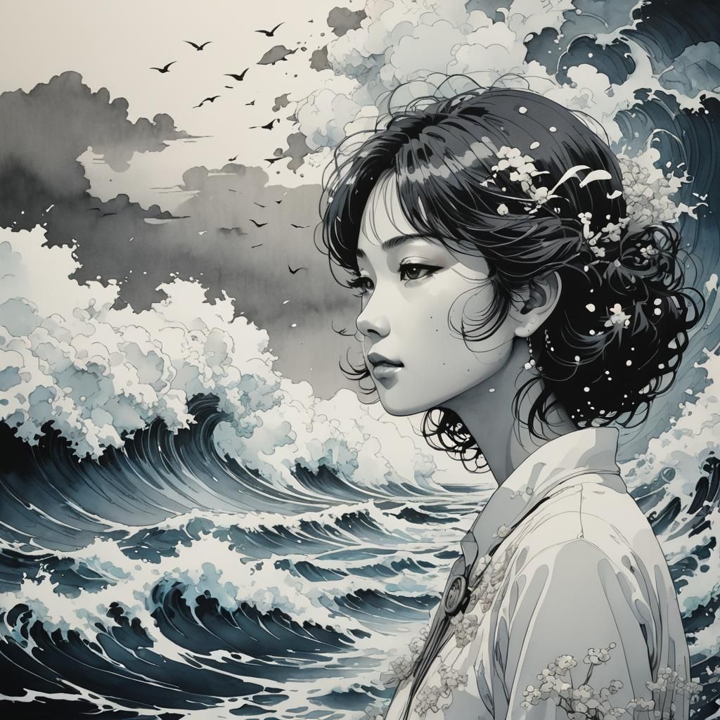 Ocean Secrets: Digital Art Inspired by Manga
