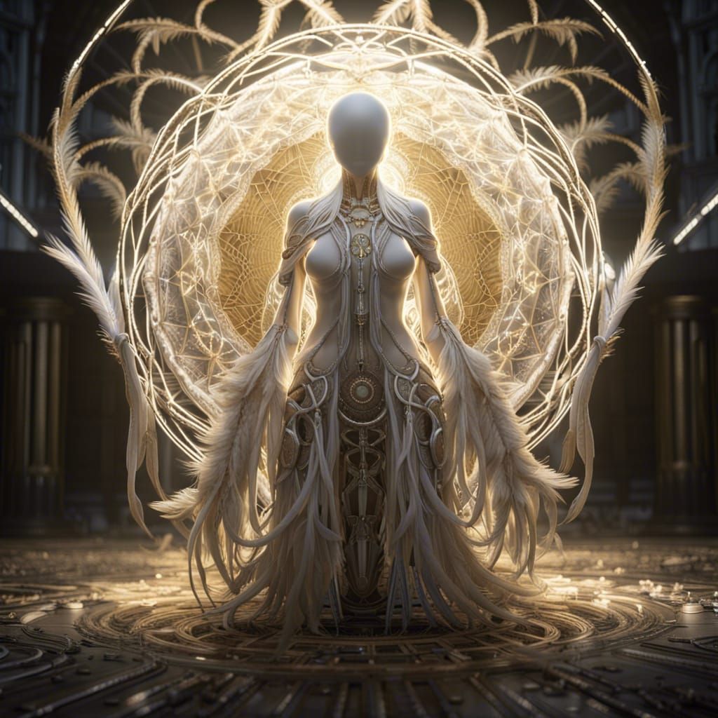 Dreamcatcher of Light and Golden Feathers