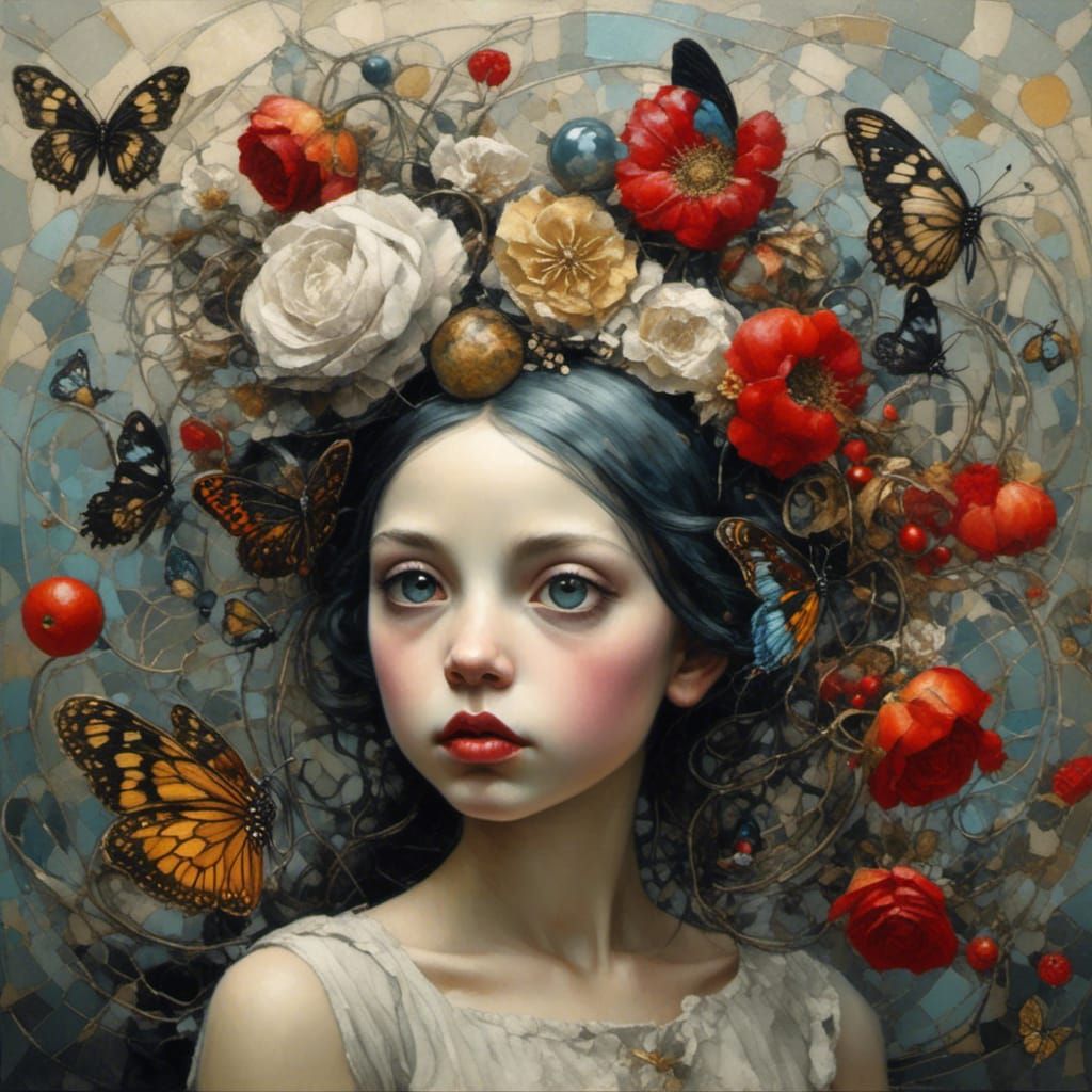 Vintage Psychedelic Art Deco Nouveau Design