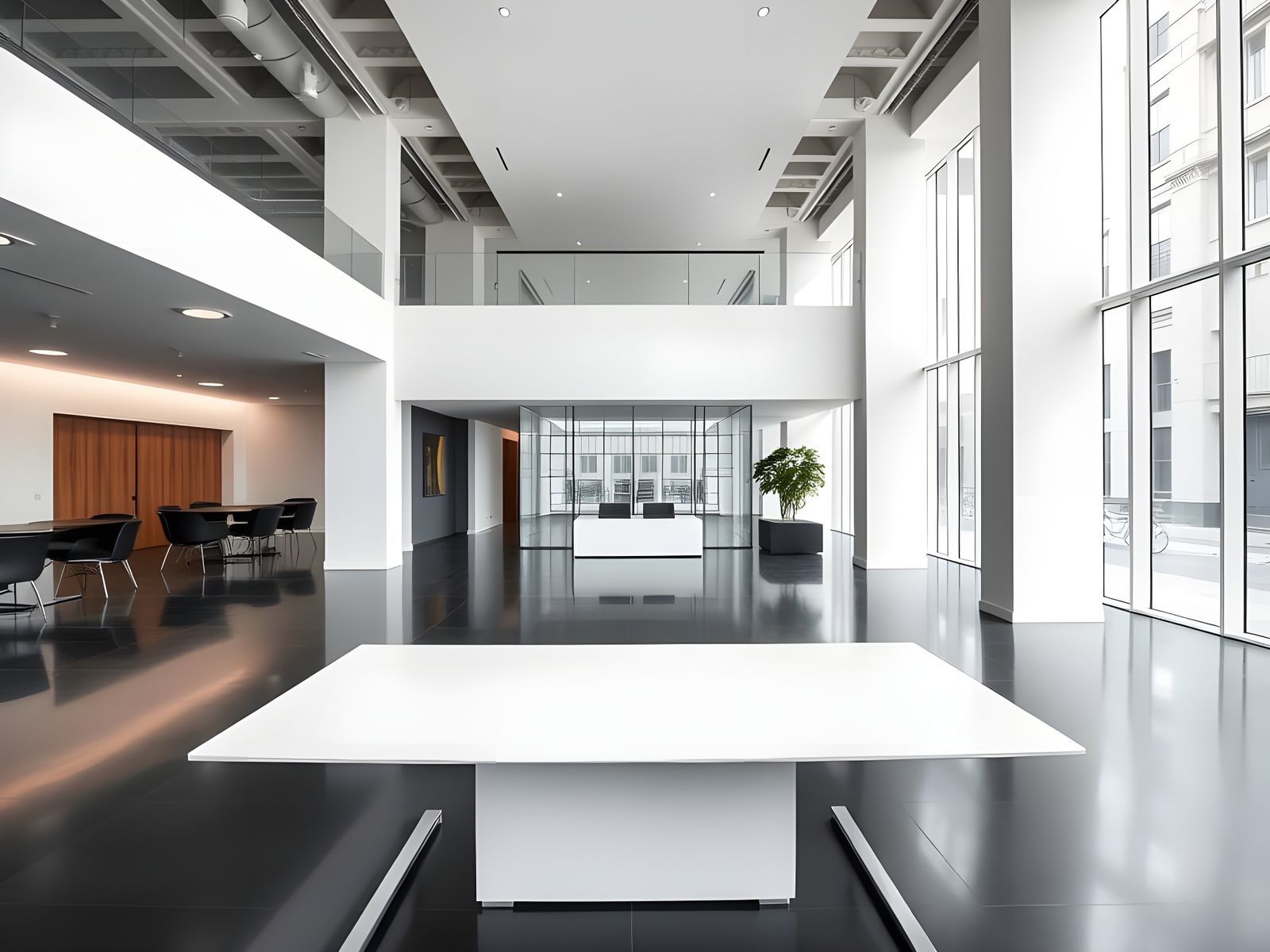 Modern Open Plan Office with White Table