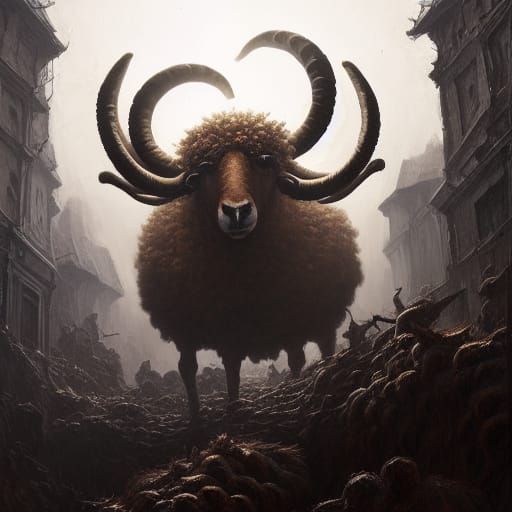 Giant Sheep Spider: Dark Fantasy Concept Art