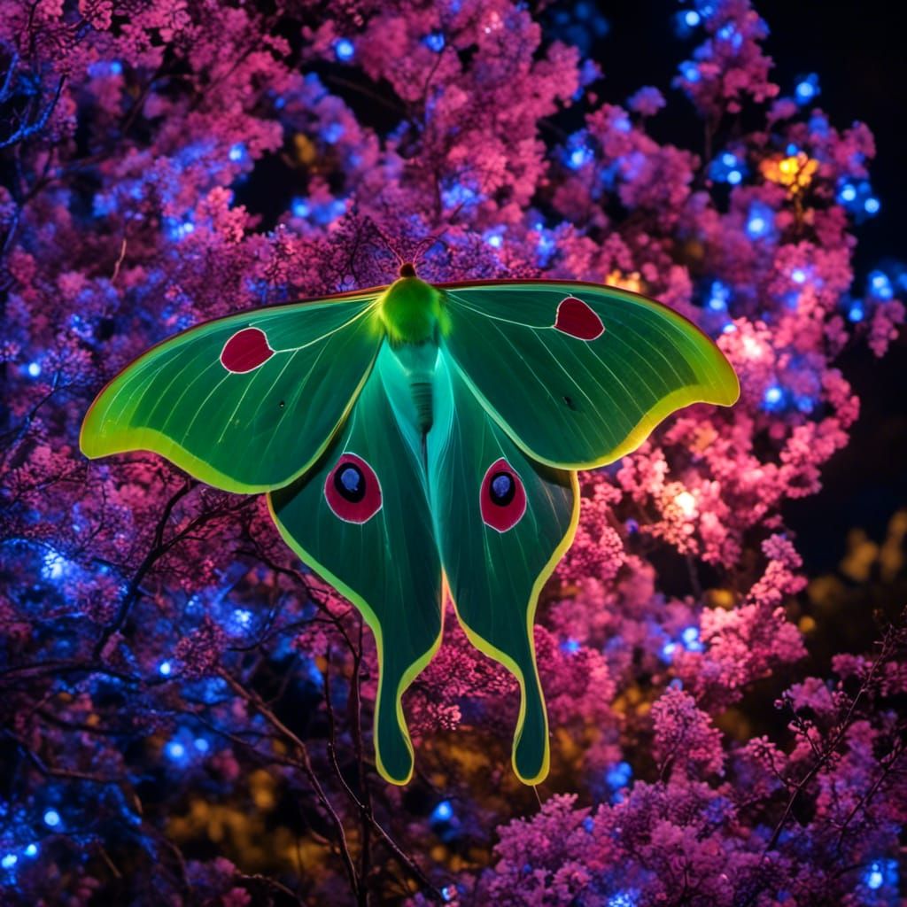 Bioluminescent Luna Moth
