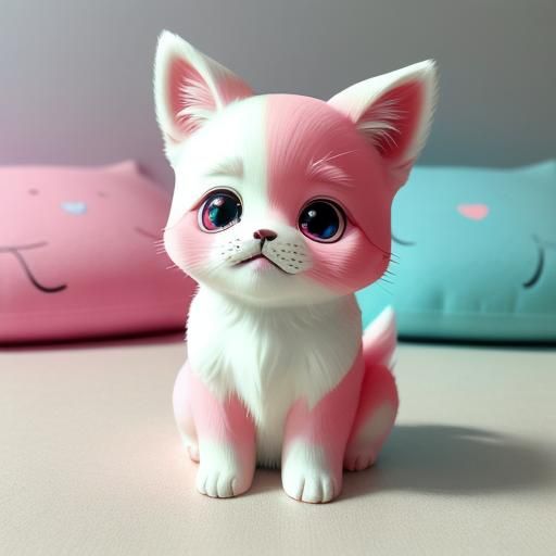 Playful Puppy in Kawaii 3D Anime Style