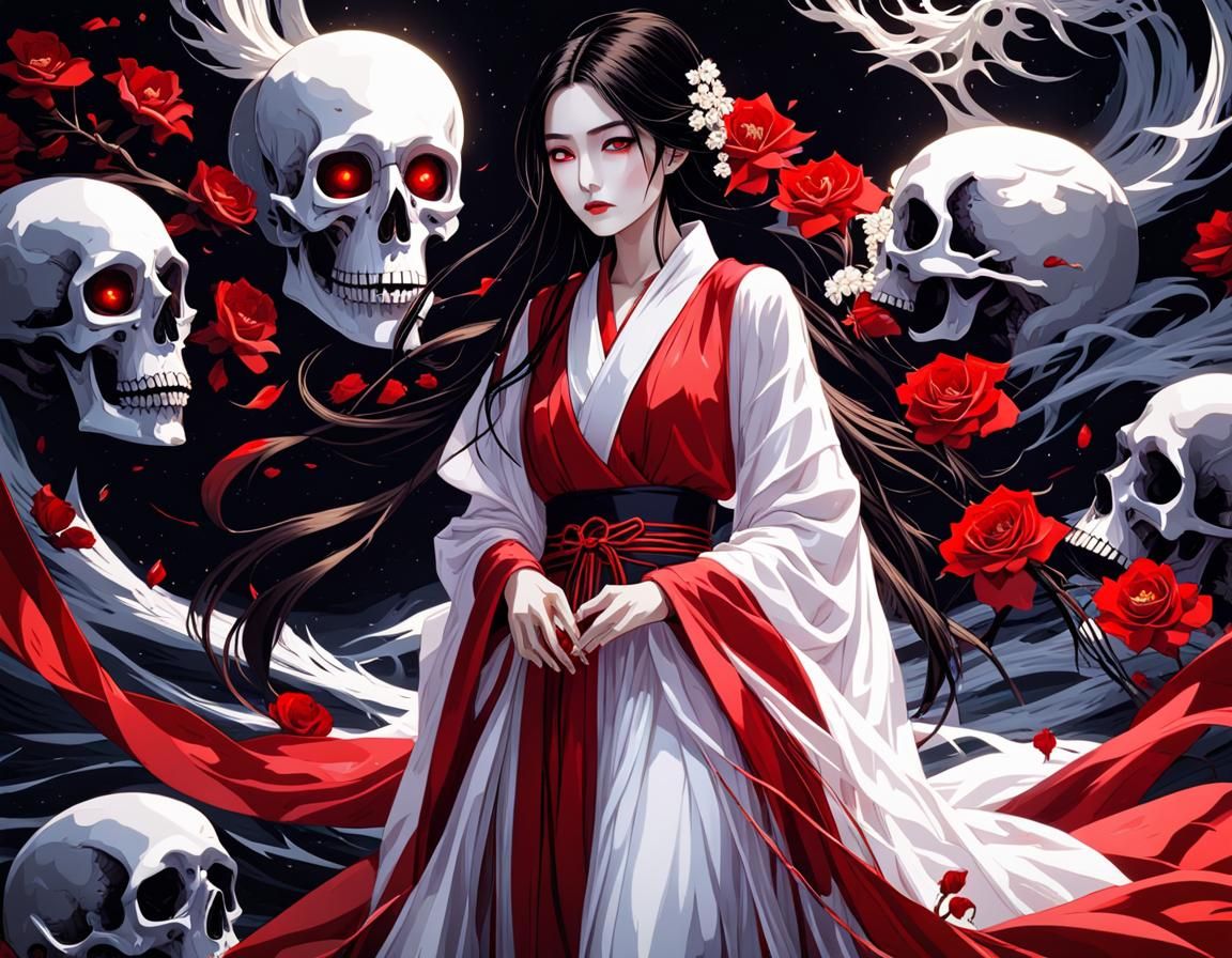 Yuki Onna and Tang Monk Love in 3D Art