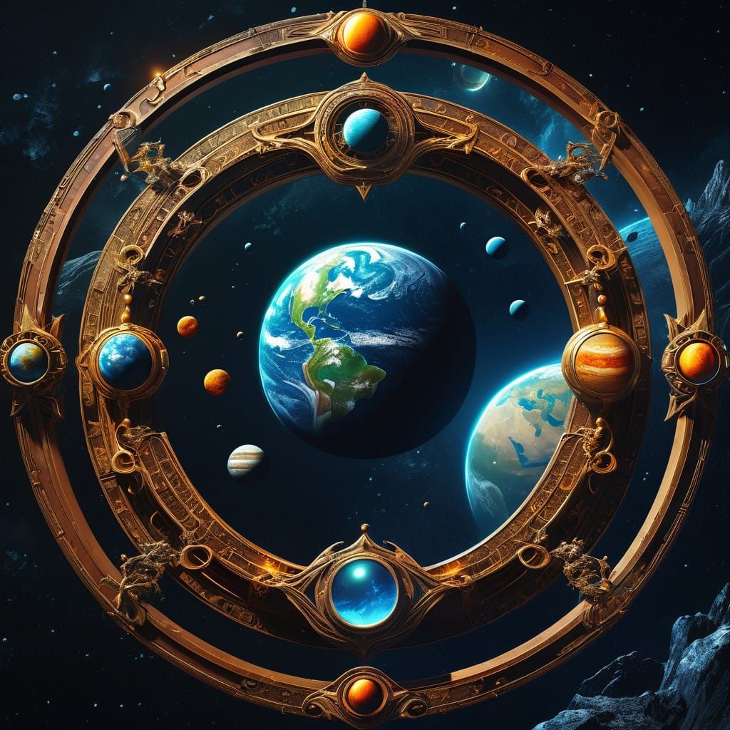 Fantastical Planetary Realms in Deep Colors and Intricate De...