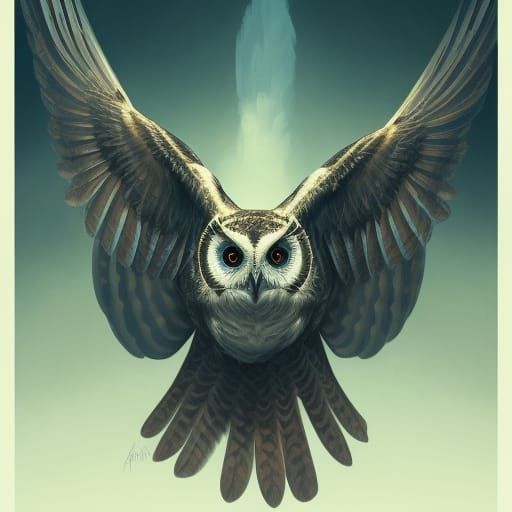Majestic Owl Portrait in Hyperdetailed Digital Art