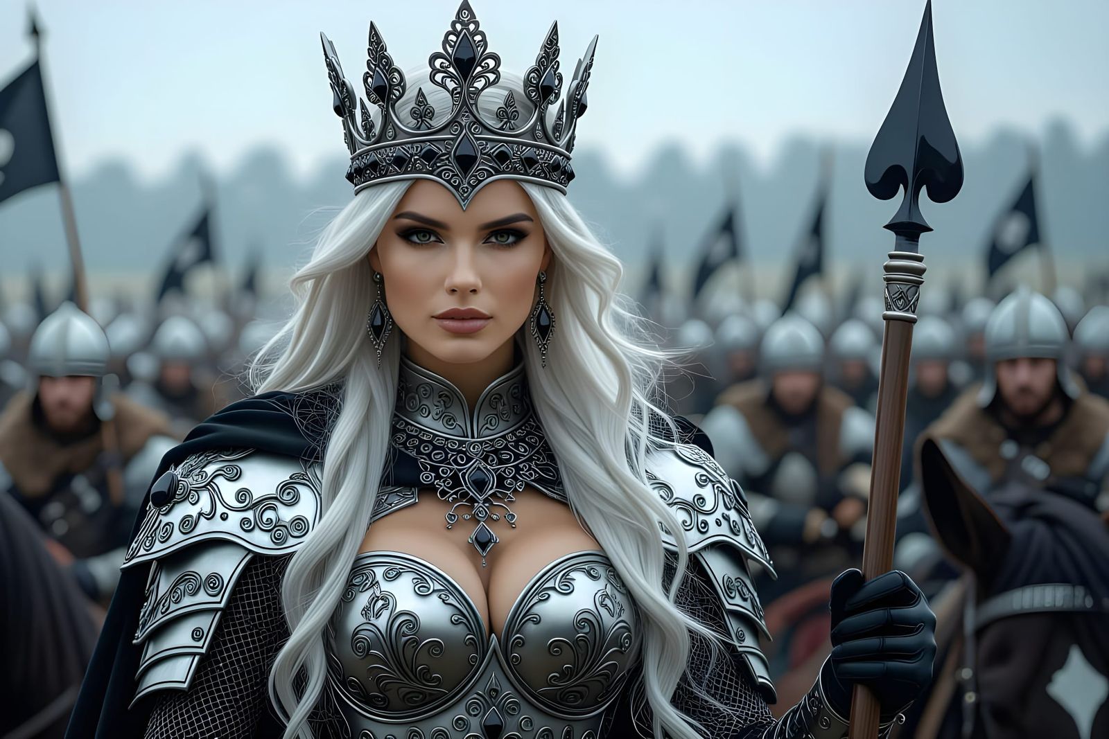 Warrior Queen of Spades in Dark Fantasy Art