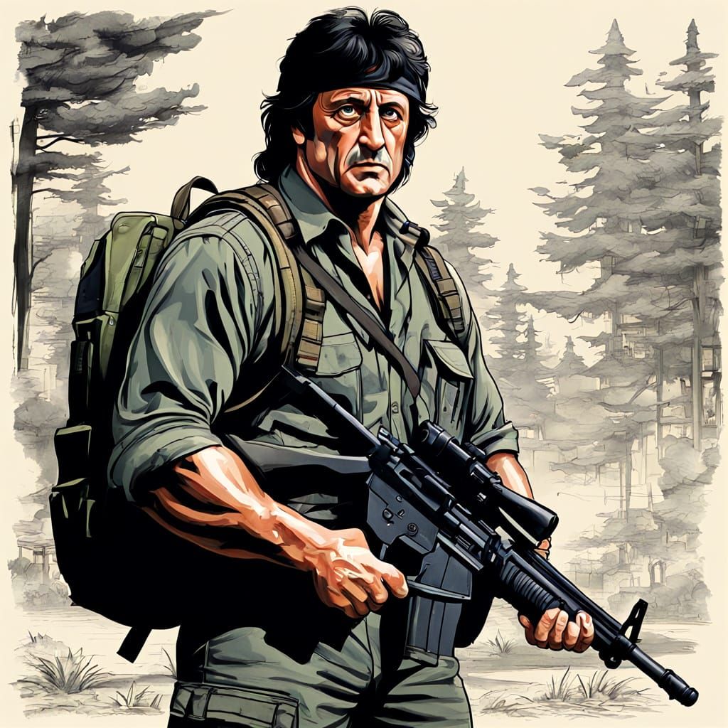 John Rambo in Vietnam War-Era Landscape