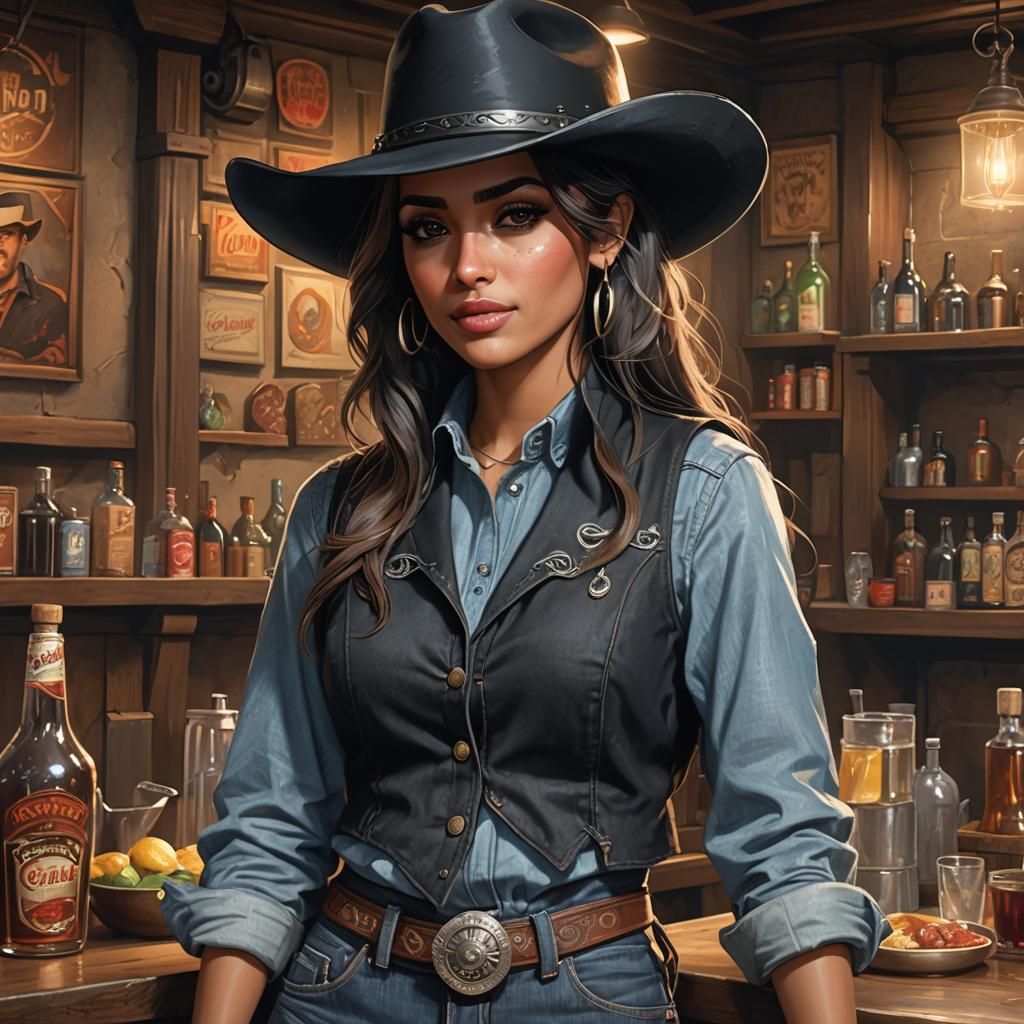 Hyperrealistic Portrait in Cowboy Style
