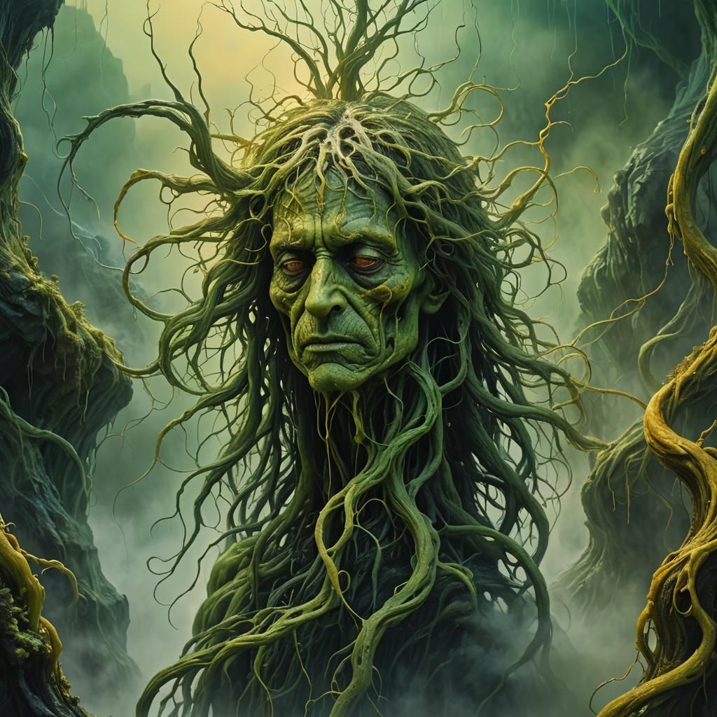 Surreal Skin Melt: A Beksiński-Inspired Oil Painting