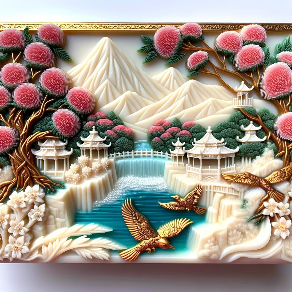 Australian Landscape Relief Carving on Soap