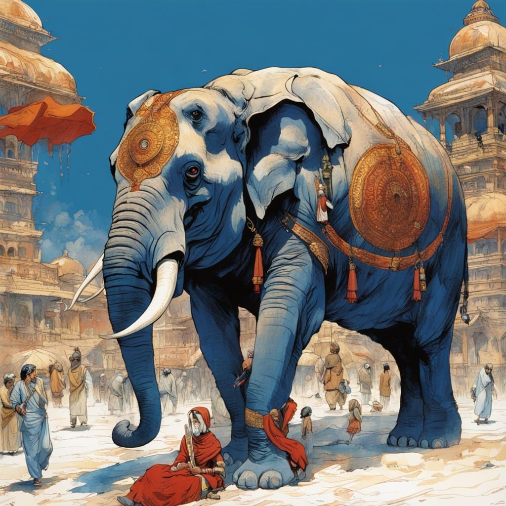 Vibrant Indian Elephant in a Dynamic 8K Landscape