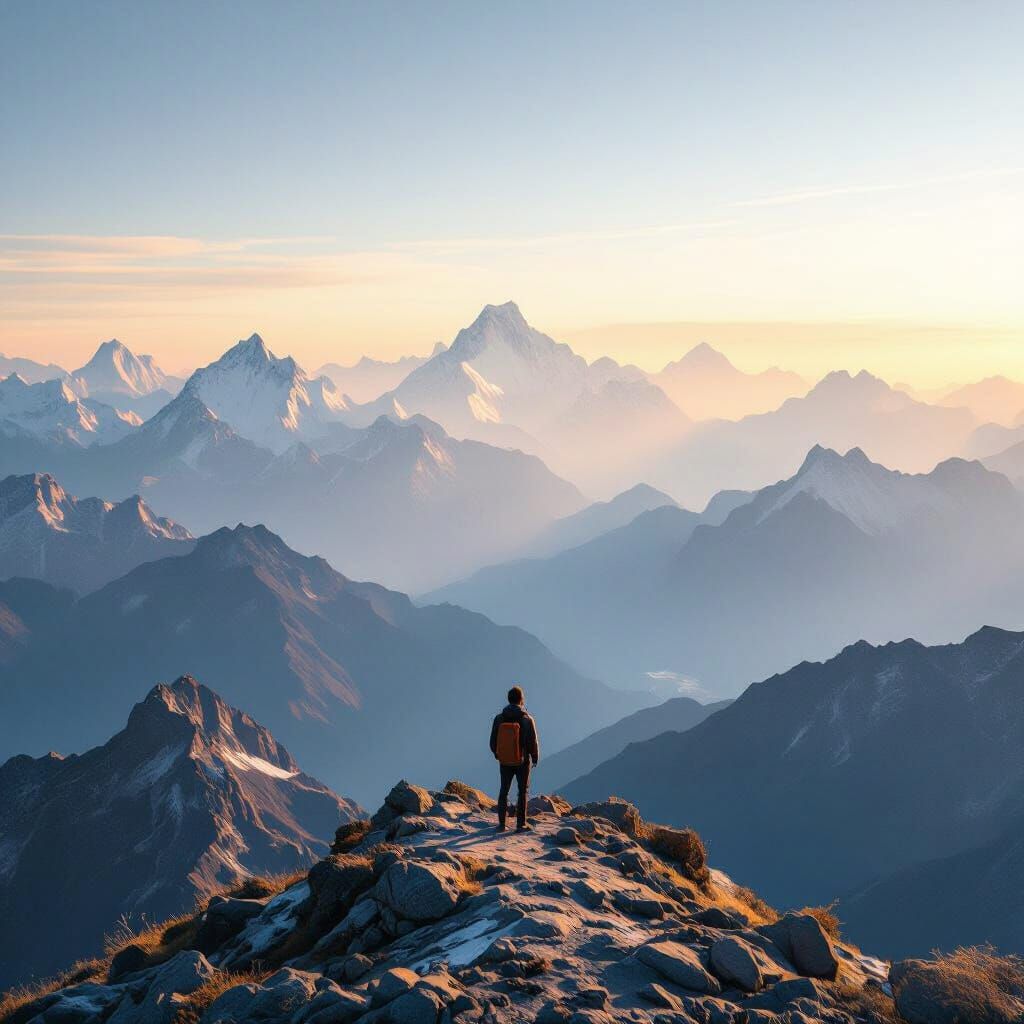 Himalayan Dawn Panorama: Hope and New Beginnings