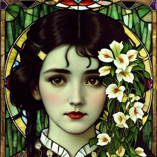Vampire Portrait in Art Nouveau Style of Klimt