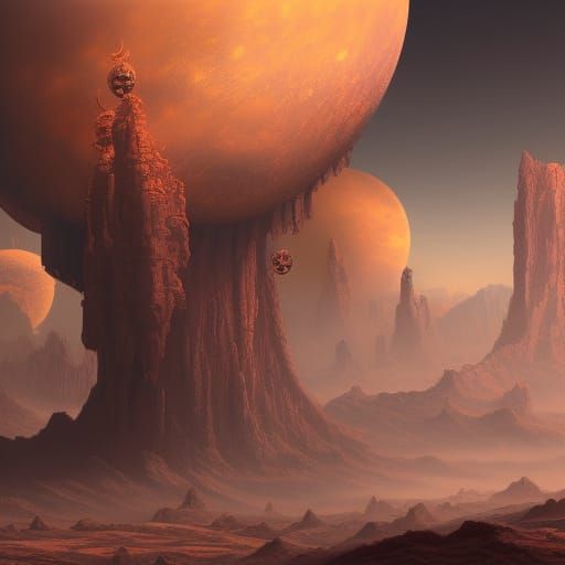 Detailed Matte Painting of Mars in 8K