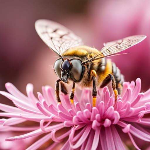 Hyperdetailed Bee Photo in Art Nouveau Style