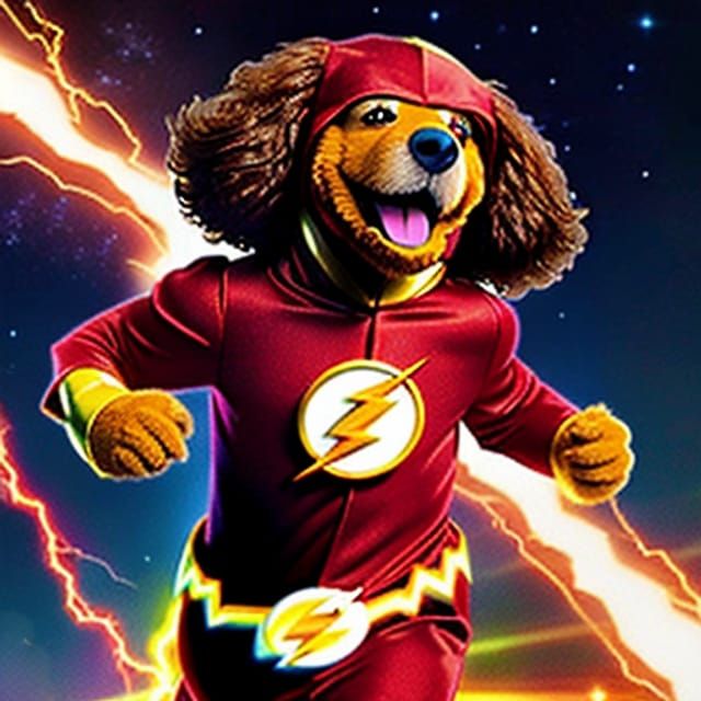 Rowlf the Dog as The Flash Superhero