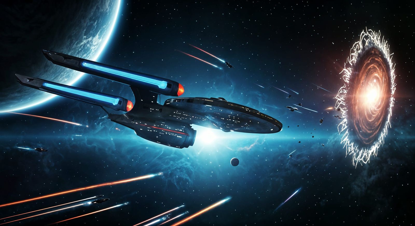 USS Discovery in a Fierce Space Battle