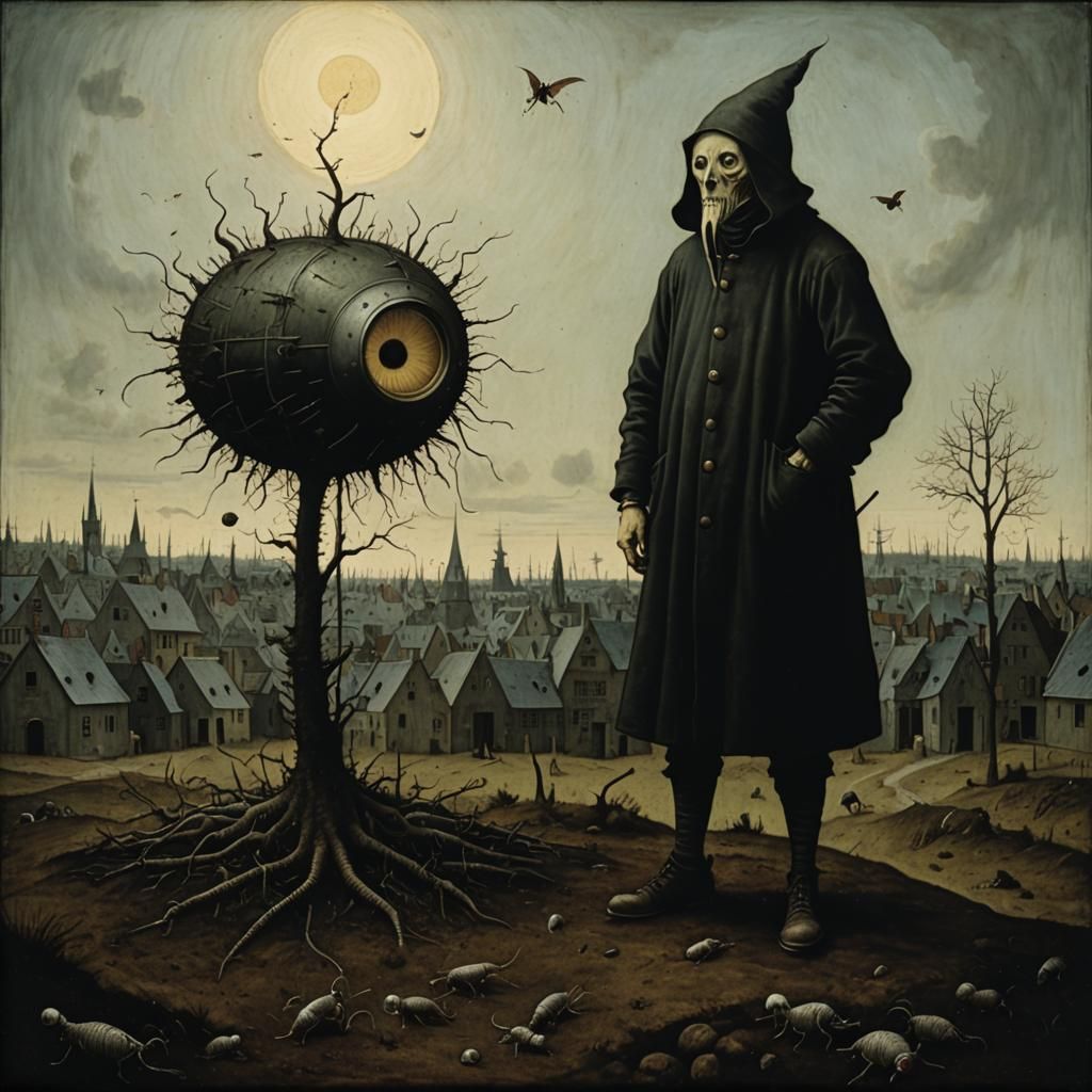 Maggot in Daylight: Grotesque Art Illustration