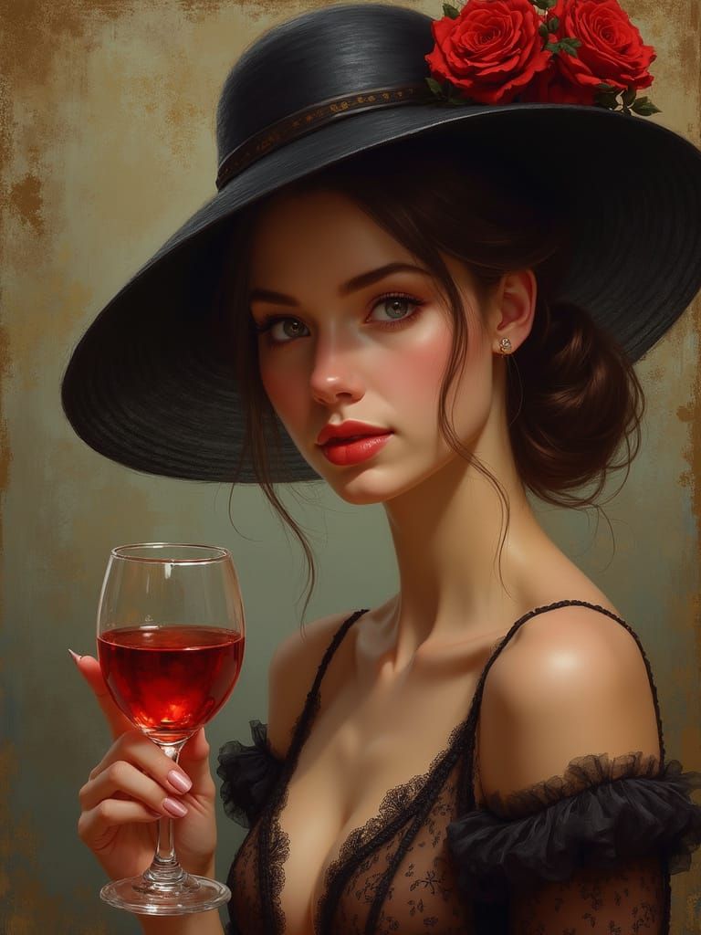 Elegant Woman in Victorian Splendor