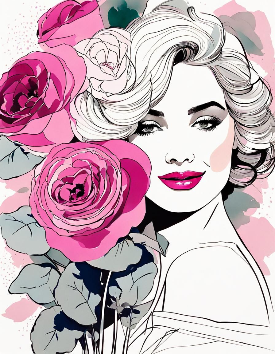 Glamorous Fashion Illustration in Minimalist Style